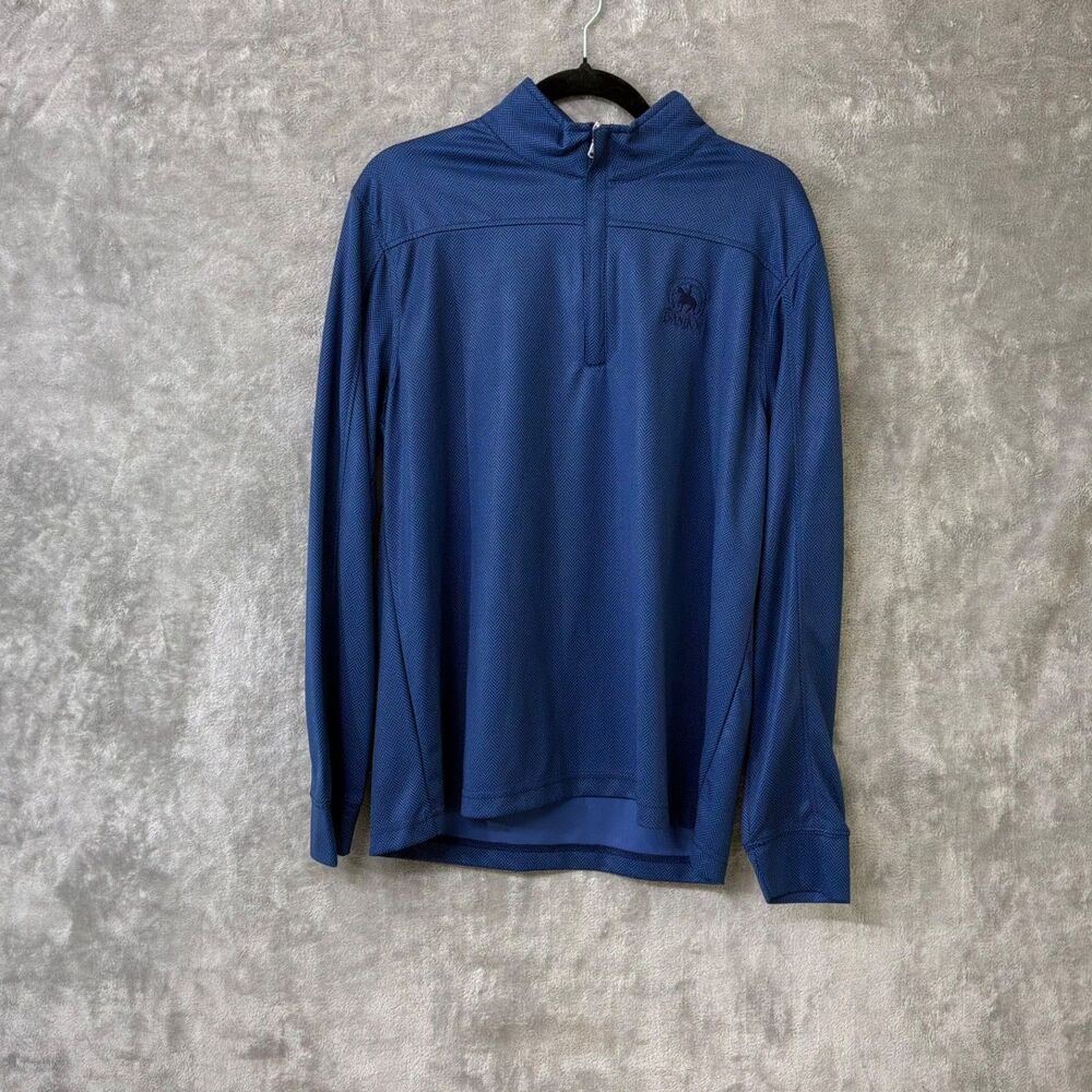 NWT Vansport Blue Herringbone Quarter Zip Pullover Size M golf moisture Wicking